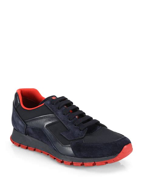 blue prada trainers|prada blue suede sneakers.